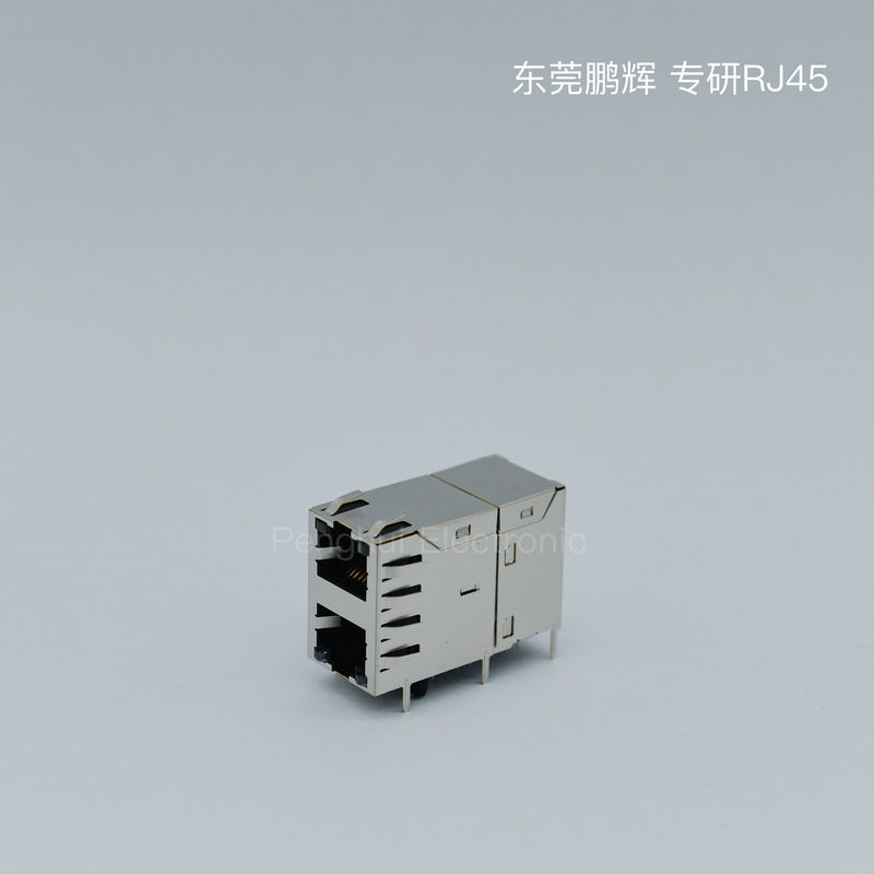 2XN stacked multi RJ45 with Magnetic and  POE female RJ45